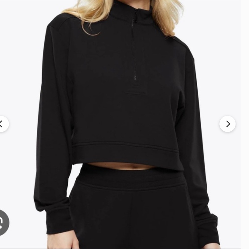 Cuts Clothing Cropped Half Zip - Black, X-Small